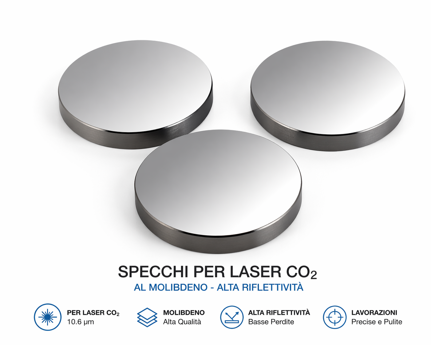 Specchio in Molibdeno per Laser CO2 Alta Qualità 1 SPECCHIO IN MOLIBDENO
